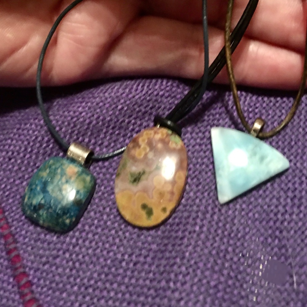 Pendants: Azurite, Ocean Jasper or Larimar  on Silver Bails 1/23 & 3/46